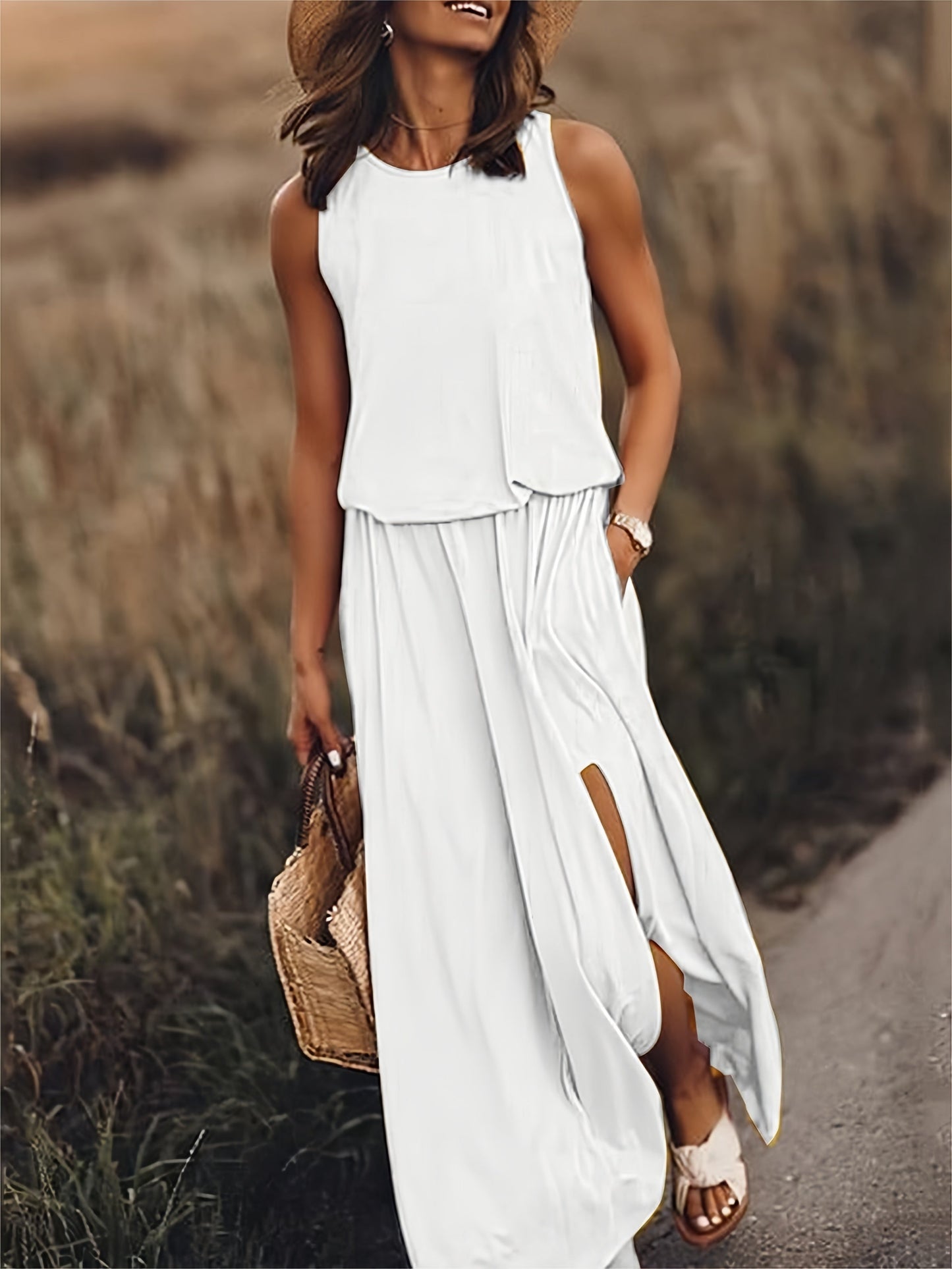 Vestido largo de mujer, cómodo y moderno para verano