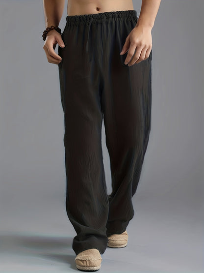 Pantalones holgados de lino para hombre