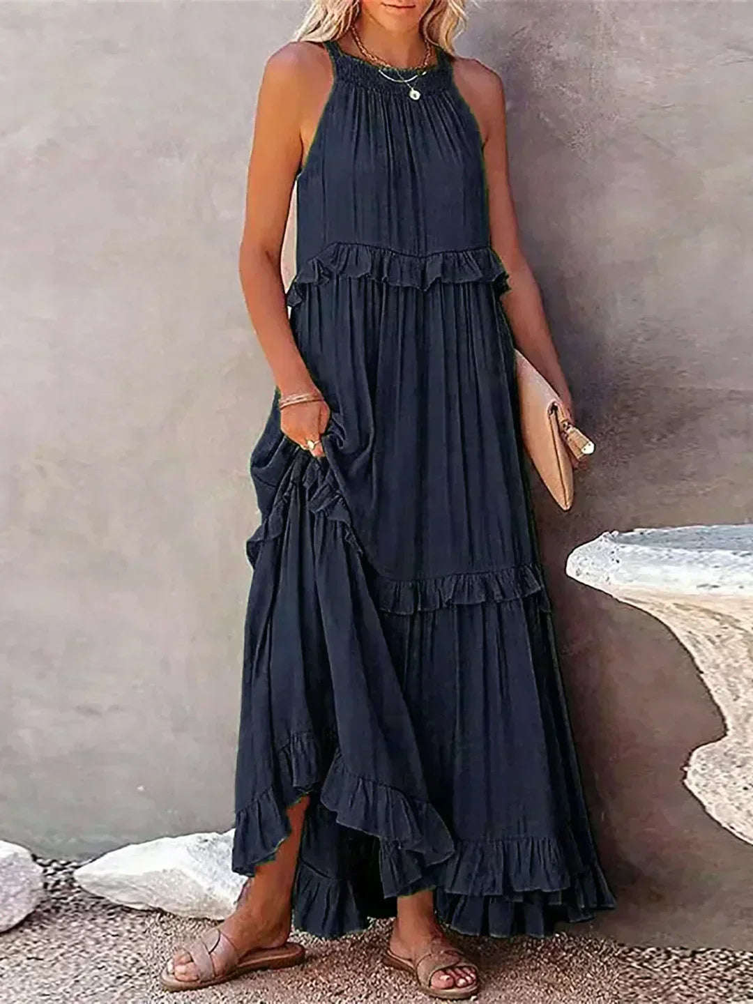 Vestido Mujer – Diseño Atemporal, Volantes y Estilo Elegante