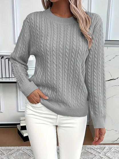 Jersey femenino cable knit mujer moderno y versátil diario