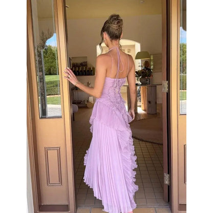 Vestido de Fiesta Largo – Diseño con Volantes, Ideal para Bodas y Cócteles