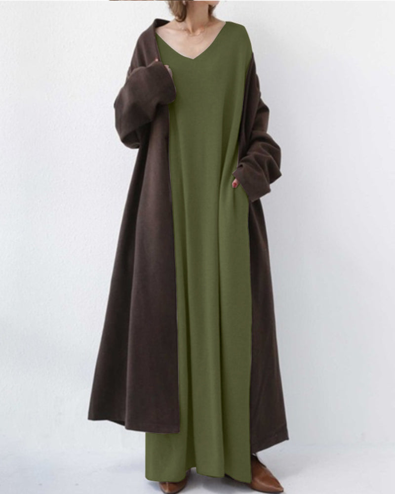 Vestido largo mujer, chic y versátil para eventos de invierno