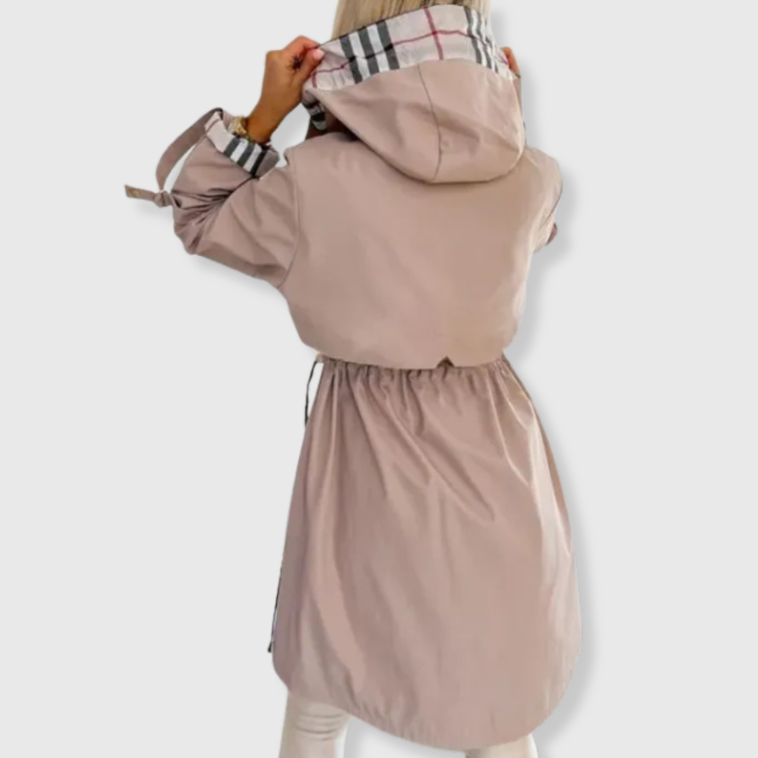 Chaqueta Larga Mujer – Resistente al Agua y al Viento, Perfecta para Exterior