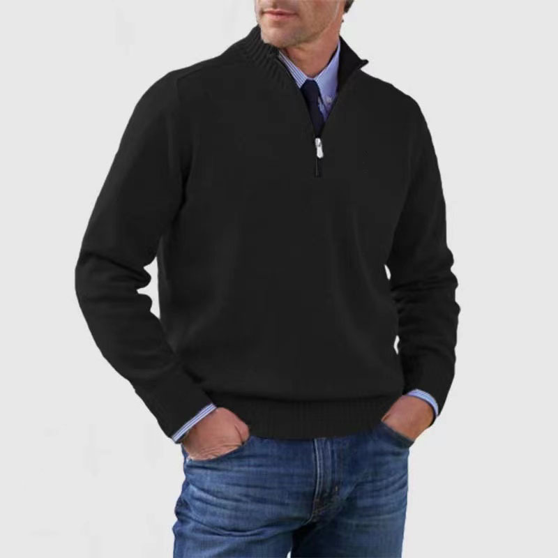 Jersey de punto para hombre con cremallera corta