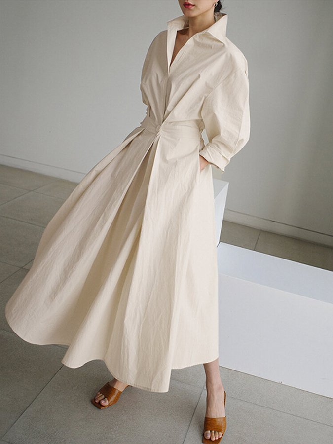 Erna  | Bata Midi Boutonnée