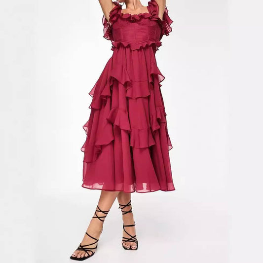 Robine | Vestido con detalles de volantes