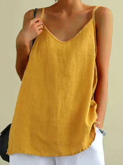 Camiseta Sin Mangas Mujer – Lino Suave, Fresco y Cómodo para Días Cálidos