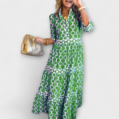 Melany | Vestido midi con estampado de cadenas