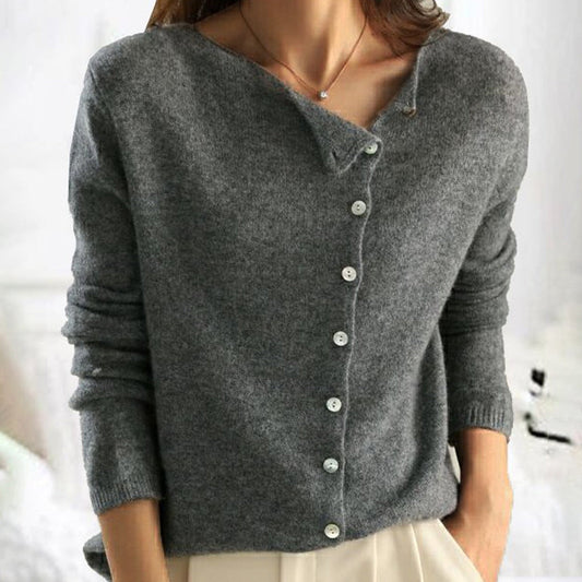 Elegante chaqueta de punto para mujer: cálida, cómoda y con botones