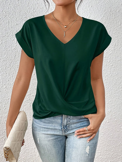 Sanne | Camiseta con cuello de pico y detalle de nudo