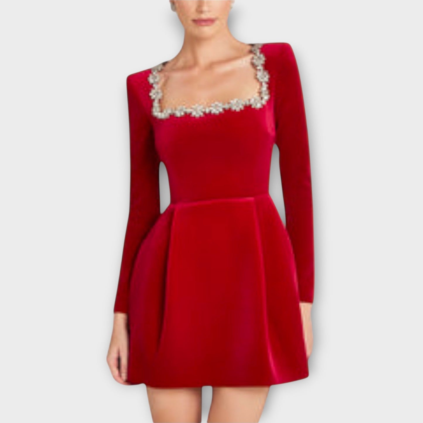 Dana | Minivestido de terciopelo con adornos joya