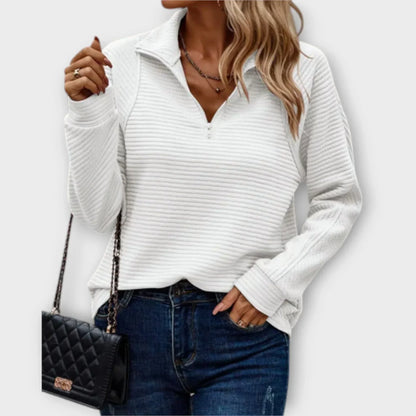 Jersey con Media Cremallera Mujer – Estilo Moderno y Confortable