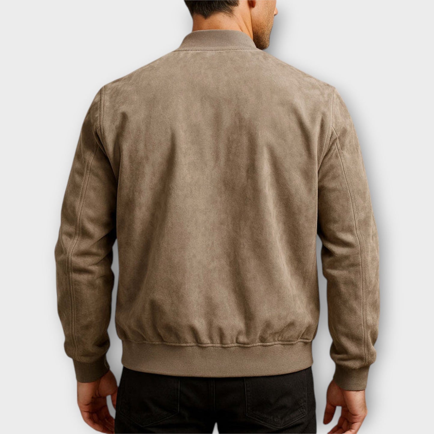 Chaqueta de cuero gamuzado para hombre, cómoda y sofisticada