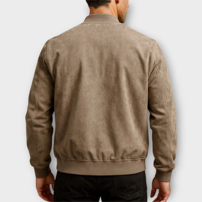 Chaqueta de cuero gamuzado para hombre, cómoda y sofisticada