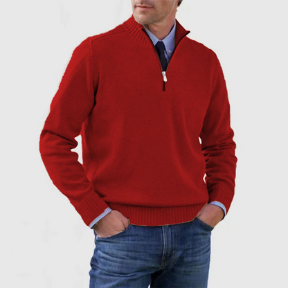 Jersey de punto para hombre con cremallera corta