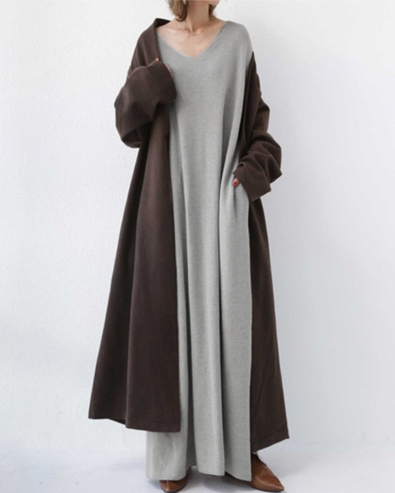 Vestido largo mujer, chic y versátil para eventos de invierno