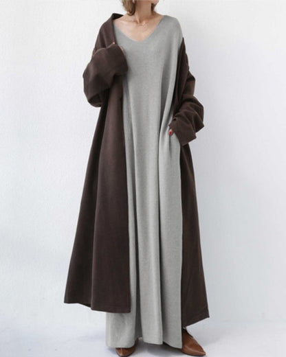 Vestido largo mujer, chic y versátil para eventos de invierno