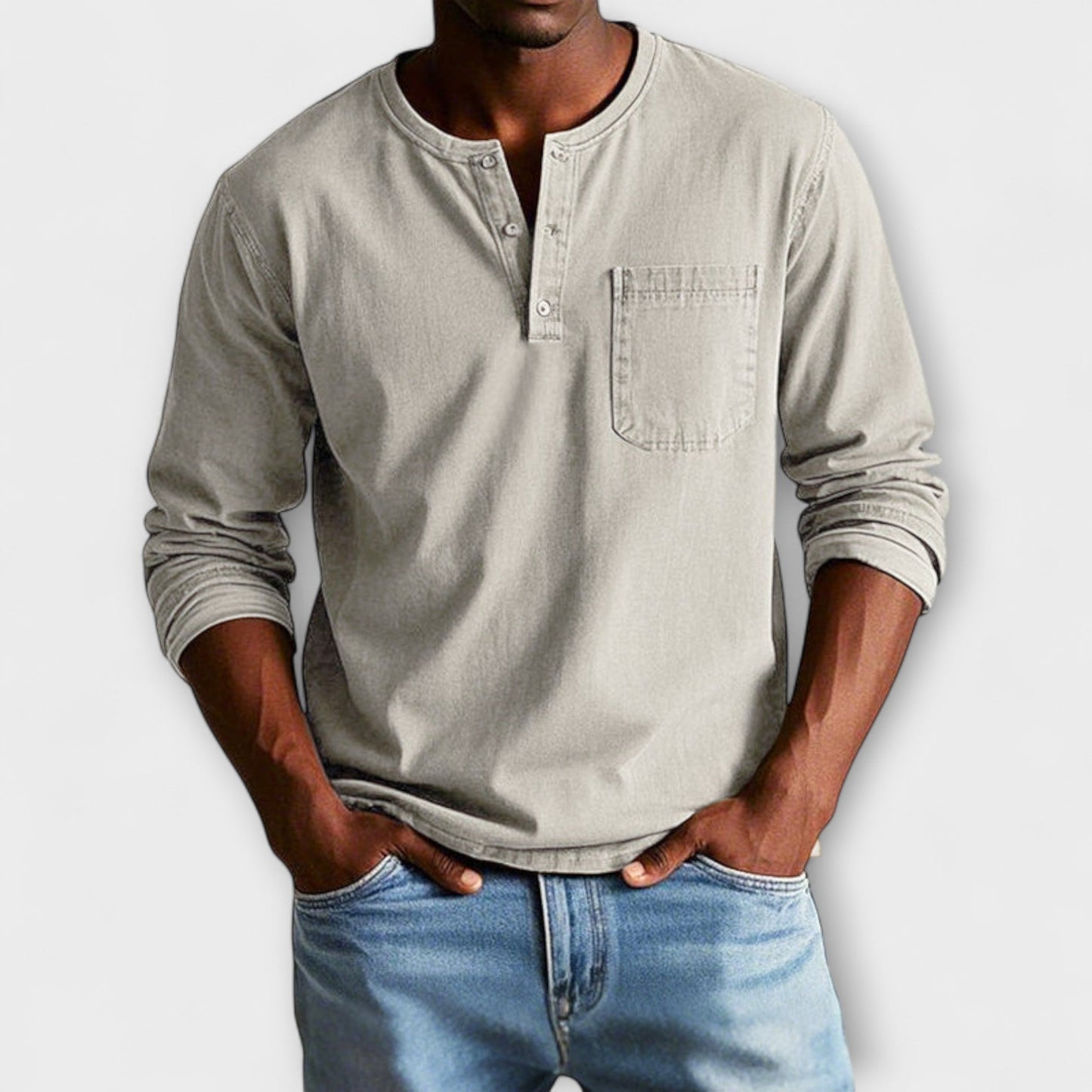 Camisa Casual Hombre – Manga Larga, Retro Chic y Versátil