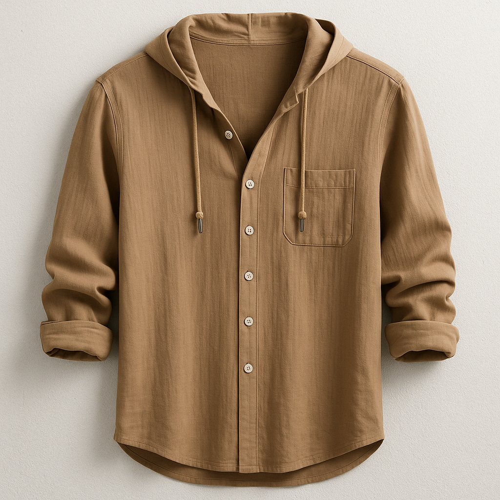 Camisa hombre elegante capucha ligera y estilosa