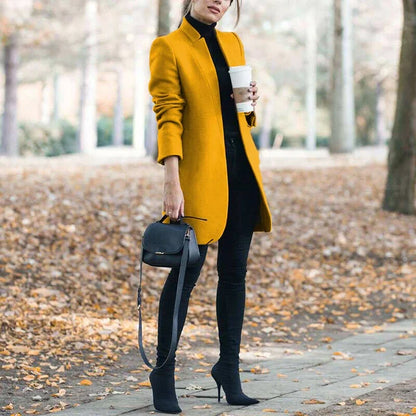 Blazer de lana para mujer con cuello alto: clásico y elegante, ideal para la oficina y el día a día