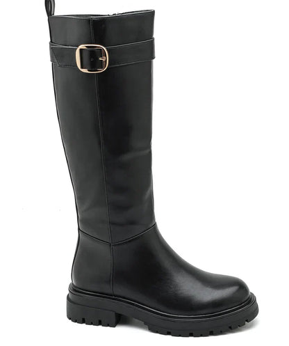 Botas altas para mujer, cuero elegante y diseño moderno