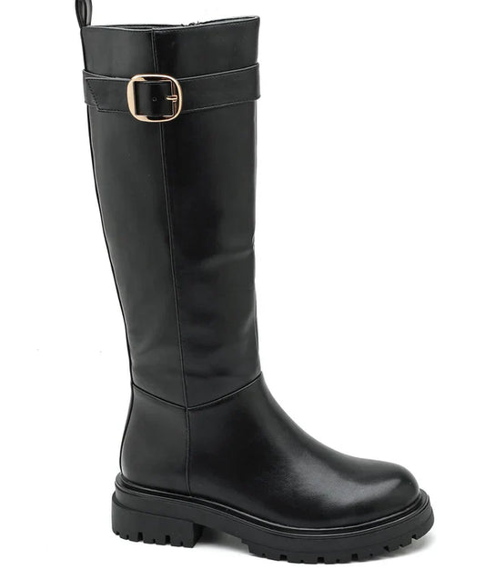 Botas altas para mujer, cuero elegante y diseño moderno