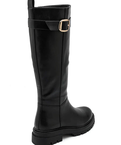 Botas altas para mujer, cuero elegante y diseño moderno