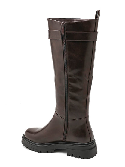 Botas altas para mujer, cuero elegante y diseño moderno