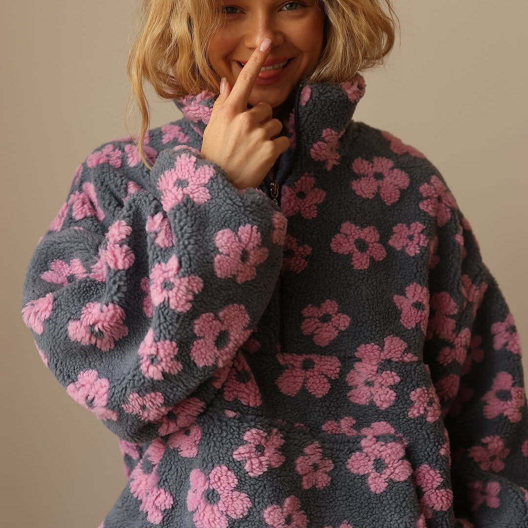 Jersey cómodo sherpa mujer elegante y versátil bohemio
