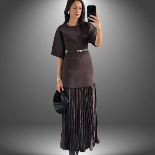 Caroline | Maxivestido plisado