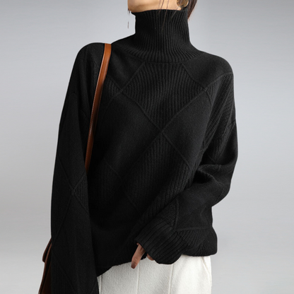 Jersey de cachemira con cuello alto para mujer: calidez y elegancia