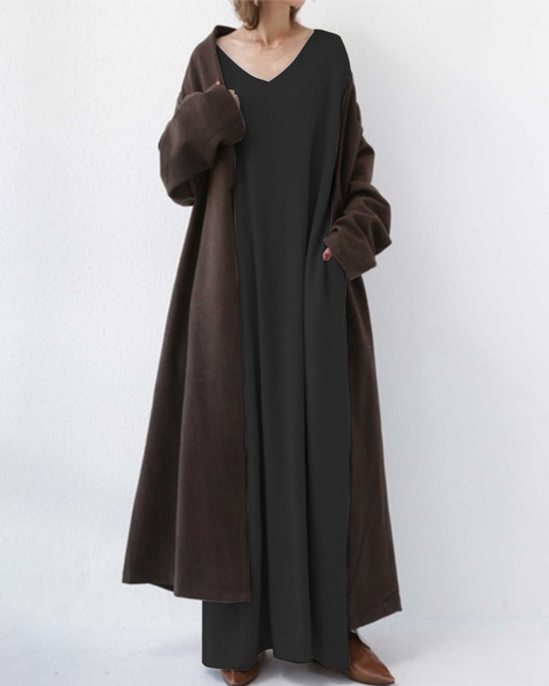 Vestido largo mujer, chic y versátil para eventos de invierno