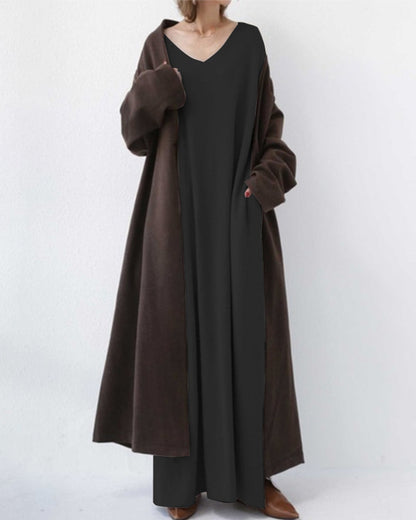 Vestido largo mujer, chic y versátil para eventos de invierno
