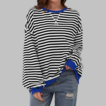 Jersey Casual Mujer – Estilo Rayado, Versátil y Atemporal
