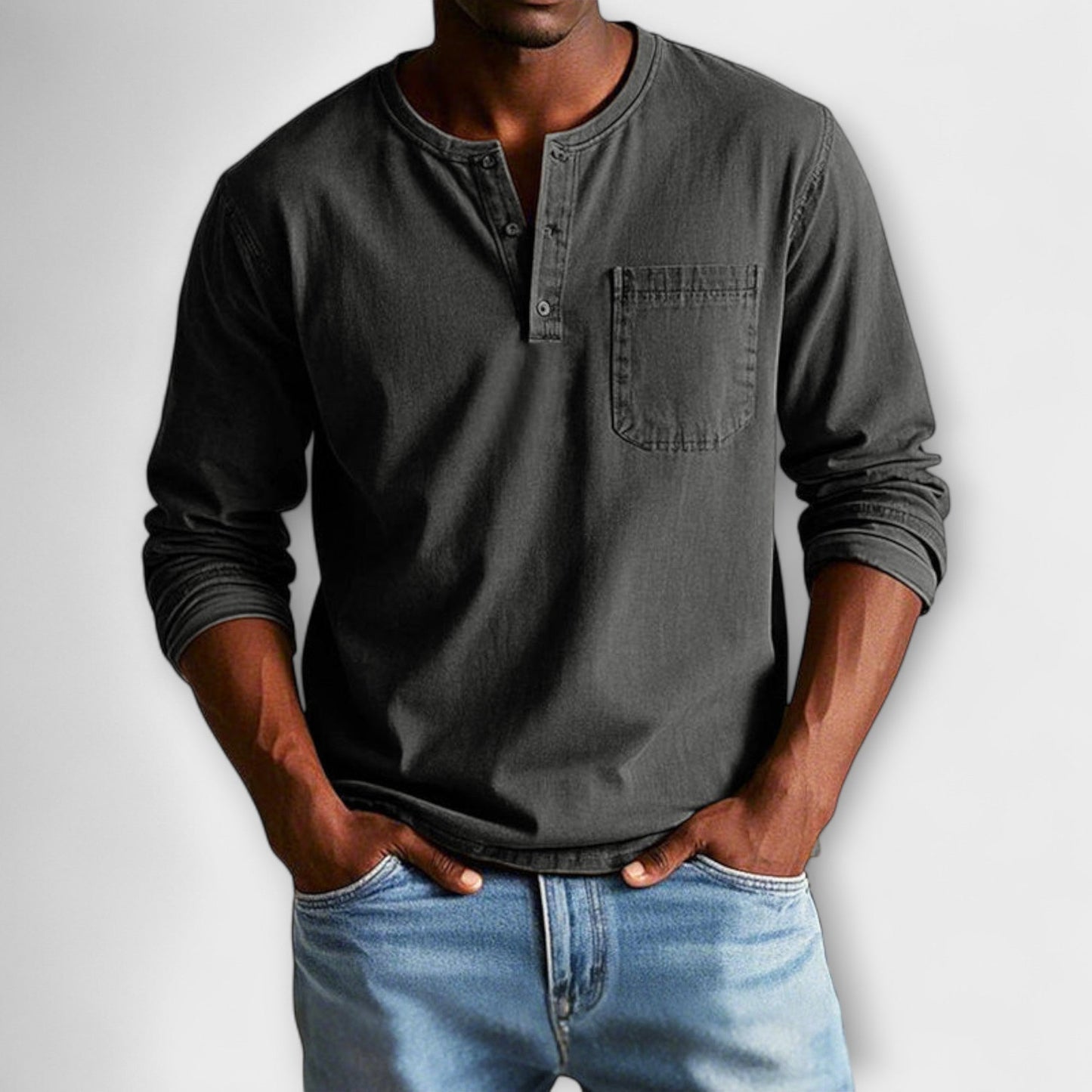 Camisa Casual Hombre – Manga Larga, Retro Chic y Versátil