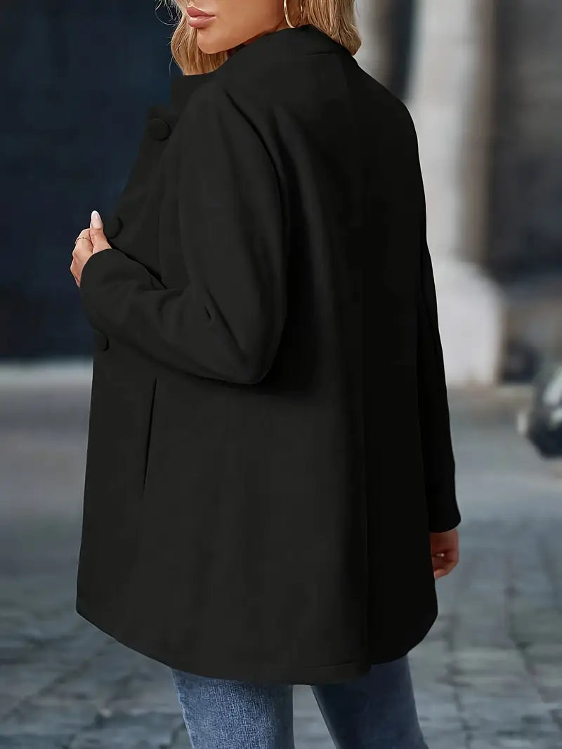 Chaqueta larga mujer invierno clásica con cierre de botones