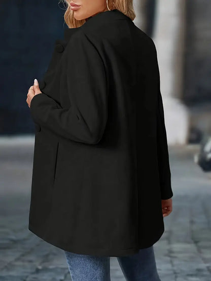 Chaqueta larga mujer invierno clásica con cierre de botones