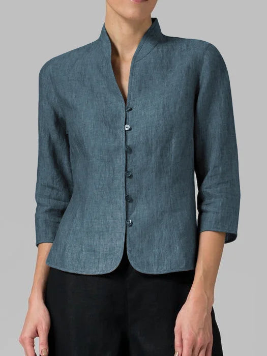 Blazer femenino lino elegante ligero perfecto verano y trabajo