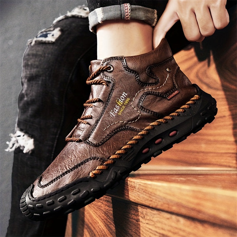 Calzado hombre estilo lace-up, seguro y confortable para otoño e invierno