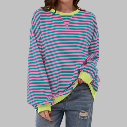 Jersey Casual Mujer – Estilo Rayado, Versátil y Atemporal