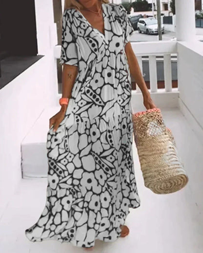 Vestido Largo Verano Mujer – Fluido y con Elegantes Estampados Gráficos