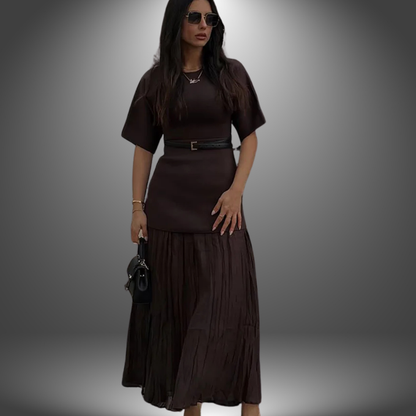 Caroline | Maxivestido plisado