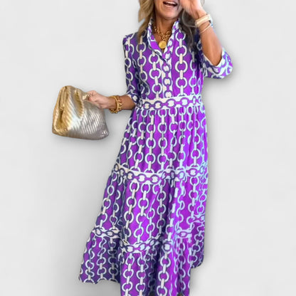Melany | Vestido midi con estampado de cadenas