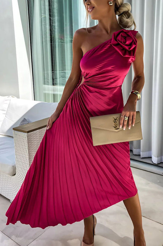 Roxy | Elegante vestido plisado de un hombro