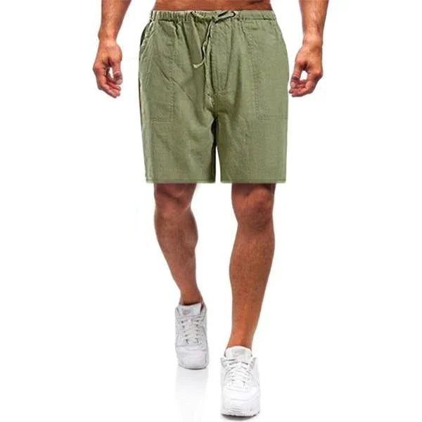 Shorts elegantes de lino para hombre, estilo casual