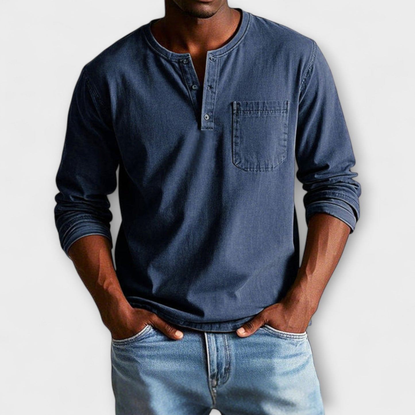Camisa Casual Hombre – Manga Larga, Retro Chic y Versátil