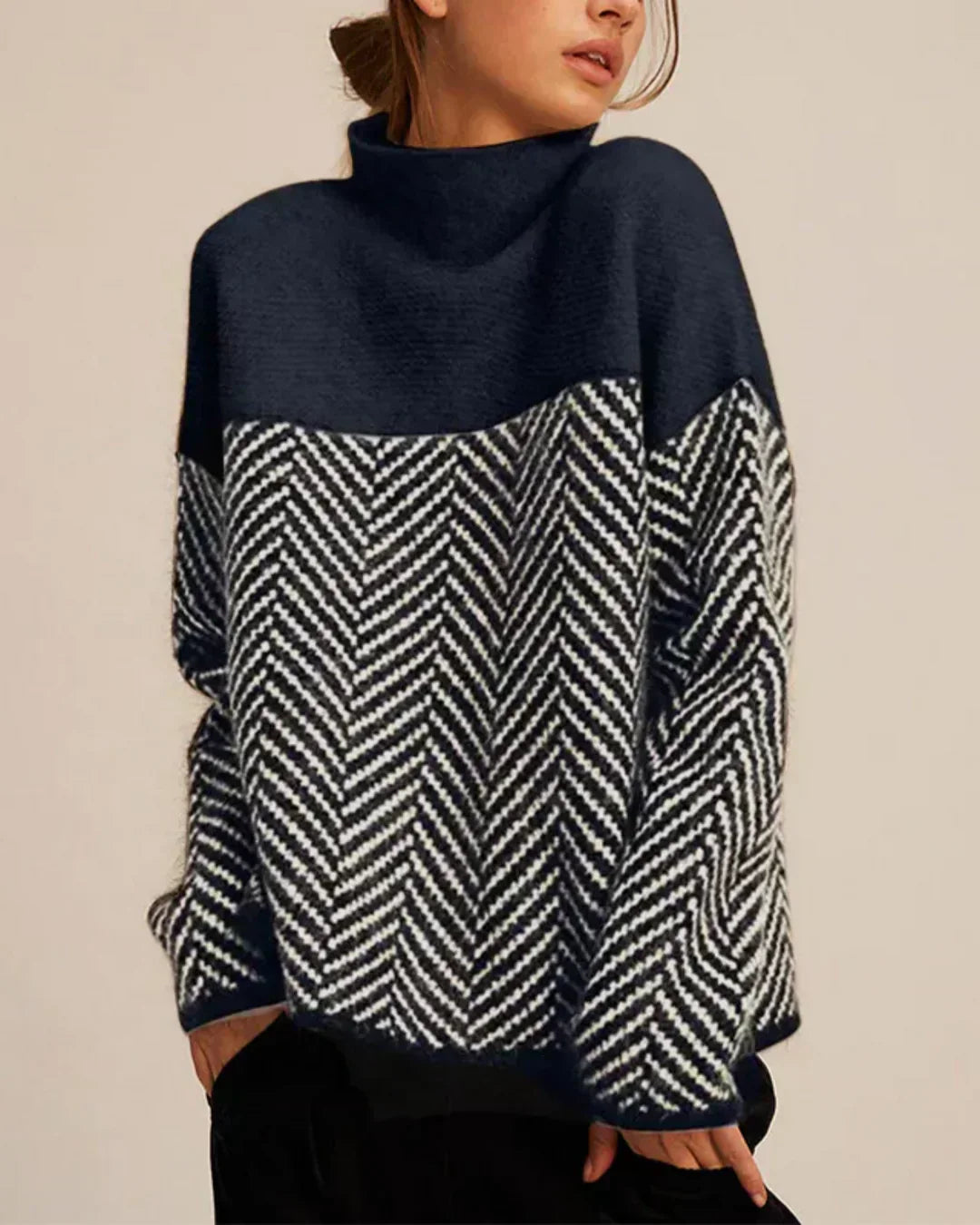 Jersey de Algodón con Cuello de Tortuga – Ideal para Otoño e Invierno