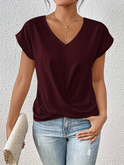 Sanne | Camiseta con cuello de pico y detalle de nudo