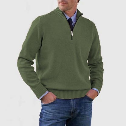 Jersey de punto para hombre con cremallera corta