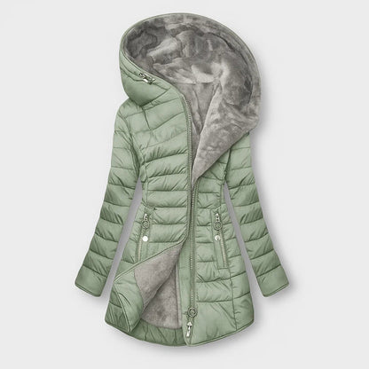 Chaqueta forrada de pelo mujer, ligera y confortable para otoño